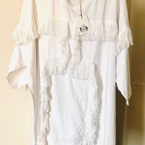 Starstyling White Fringe T-Shirt